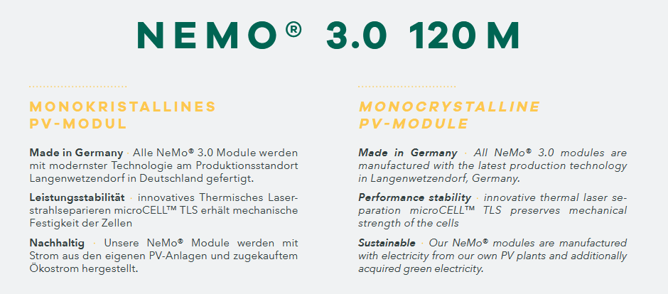 Solarmodul Heckert NeMo 3. 120 M 380 W black frame