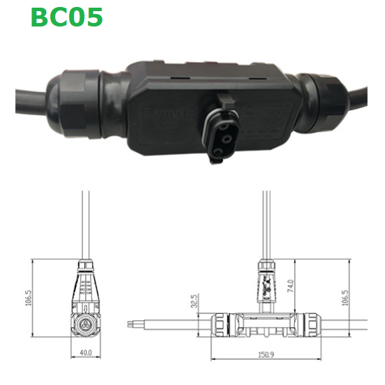 10 m AC-Kabel mit Schukostecker und BC05-Stecker