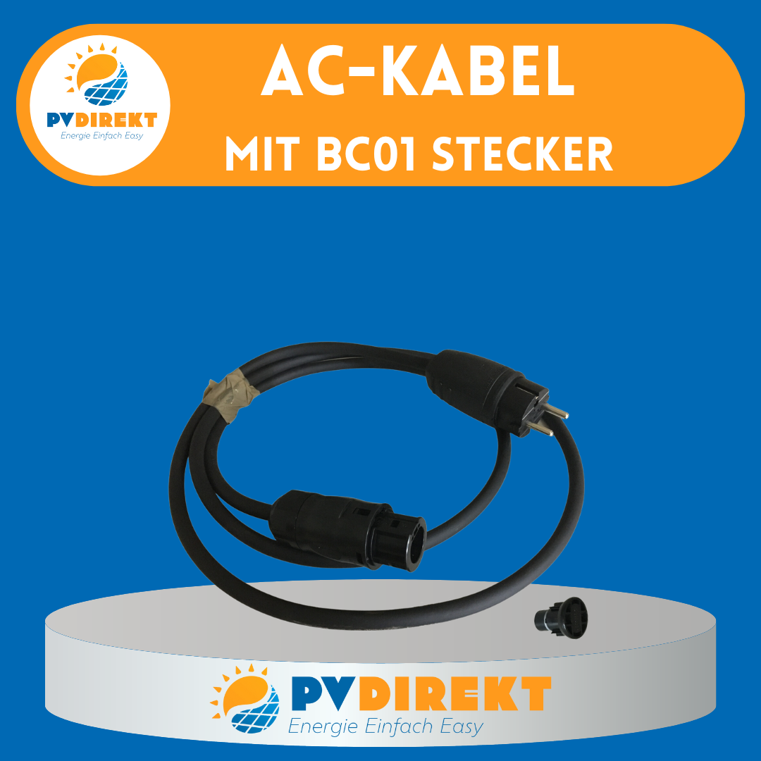 10 m AC-Kabel mit Schukostecker und BC01-Stecker