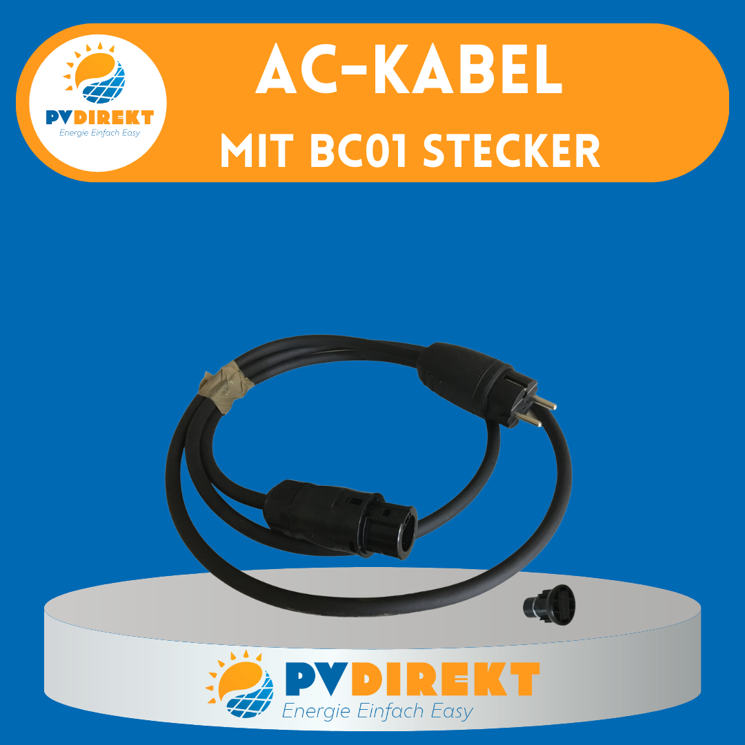 5 m AC-Kabel mit Schukostecker und BC01-Stecker